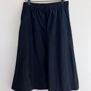LOFT Taffeta Black A-Line Skirt